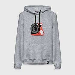 Толстовка-худи хлопковая женская Боевая улитка, цвет: меланж