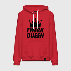 Толстовка-худи хлопковая женская Twerk Queen, цвет: красный
