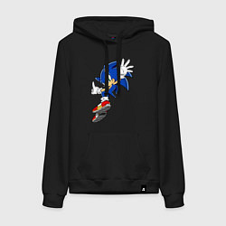 Толстовка-худи хлопковая женская Sonic, цвет: черный