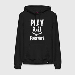 Толстовка-худи хлопковая женская Marshmello: Play Fortnite, цвет: черный