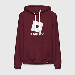 Толстовка-худи хлопковая женская ROBLOX, цвет: меланж-бордовый