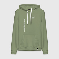 Толстовка-худи хлопковая женская MERCEDES-BENZ, цвет: авокадо