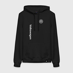 Толстовка-худи хлопковая женская VOLKSWAGEN, цвет: черный