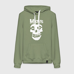 Толстовка-худи хлопковая женская Misfits, цвет: авокадо