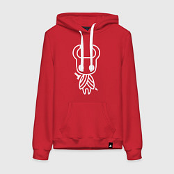 Толстовка-худи хлопковая женская Hollow Knight: Minimalism, цвет: красный