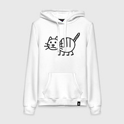 Женская толстовка-худи Рисунок кота