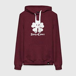 Толстовка-худи хлопковая женская Black Clover, цвет: меланж-бордовый