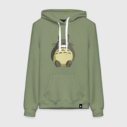 Толстовка-худи хлопковая женская Тоторо, цвет: авокадо