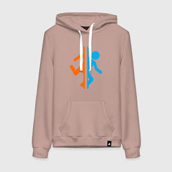 Толстовка-худи хлопковая женская PORTAL, цвет: пыльно-розовый