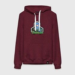 Толстовка-худи хлопковая женская Terraria, цвет: меланж-бордовый