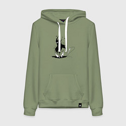 Толстовка-худи хлопковая женская Hollow Knight, цвет: авокадо
