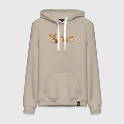 Женская толстовка-худи Корги