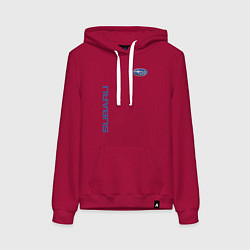 Толстовка-худи хлопковая женская SUBARU, цвет: маджента