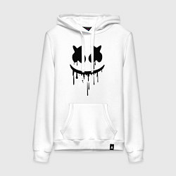 Толстовка-худи хлопковая женская Marshmello, цвет: белый