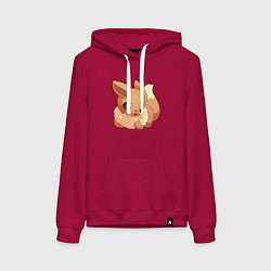 Толстовка-худи хлопковая женская Иви, цвет: маджента