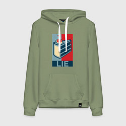 Толстовка-худи хлопковая женская PORTAL, цвет: авокадо