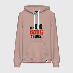 Толстовка-худи хлопковая женская Big Bang Theory logo, цвет: пыльно-розовый