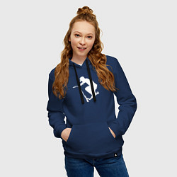 Толстовка-худи хлопковая женская Самокат трюк фристайл экстрим, цвет: тёмно-синий — фото 2