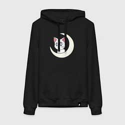 Толстовка-худи хлопковая женская Artemis, цвет: черный