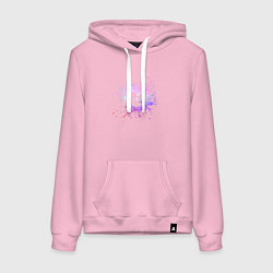 Толстовка-худи хлопковая женская BTS, цвет: светло-розовый