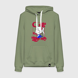 Толстовка-худи хлопковая женская Сейлор Мун, цвет: авокадо