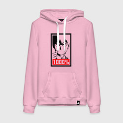 Толстовка-худи хлопковая женская Mob psycho 100 Z, цвет: светло-розовый