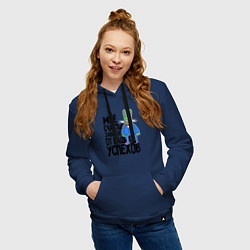 Толстовка-худи хлопковая женская Мое счастье, цвет: тёмно-синий — фото 2