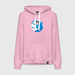 Толстовка-худи хлопковая женская Песнь моря, цвет: светло-розовый