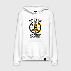 Толстовка-худи хлопковая женская BOSTON BRUINS NHL, цвет: белый