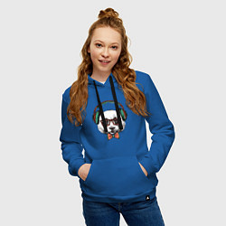 Толстовка-худи хлопковая женская Панда-хипстер, цвет: синий — фото 2