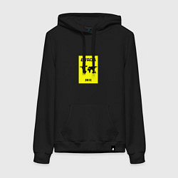 Толстовка-худи хлопковая женская ERROR, цвет: черный