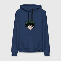 Толстовка-худи хлопковая женская Izuku Midoriya, цвет: тёмно-синий