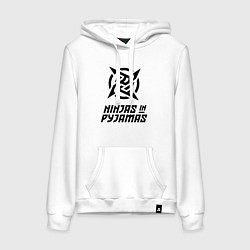 Толстовка-худи хлопковая женская NiP Ninja in Pijamas 202122, цвет: белый