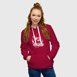 Толстовка-худи хлопковая женская Cyberpunk 2077 SAMURAI, цвет: маджента — фото 2