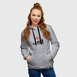 Толстовка-худи хлопковая женская Хватит за мной ходить, цвет: меланж — фото 2