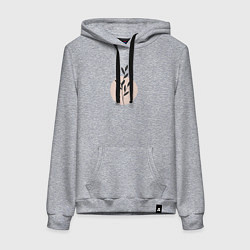 Толстовка-худи хлопковая женская Flowers, цвет: меланж