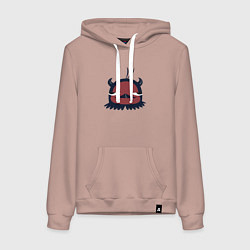 Толстовка-худи хлопковая женская Неро птичка, цвет: пыльно-розовый