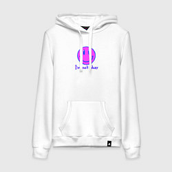 Толстовка-худи хлопковая женская Im not okay, цвет: белый