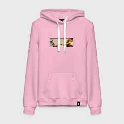 Толстовка-худи хлопковая женская Шрек: Сотворение ослика, цвет: светло-розовый