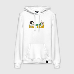 Толстовка-худи хлопковая женская Not Today, цвет: белый