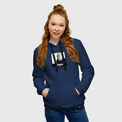 Толстовка-худи хлопковая женская Ладно Жак Фреско, цвет: тёмно-синий — фото 2