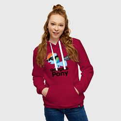 Толстовка-худи хлопковая женская Gangsta pony, цвет: маджента — фото 2