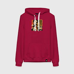 Толстовка-худи хлопковая женская Карты, деньги, два ствола Фильм Гая Ричи, цвет: маджента