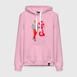 Толстовка-худи хлопковая женская Онидзука крутой учитель, цвет: светло-розовый