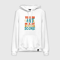 Толстовка-худи хлопковая женская Hit The Score, цвет: белый