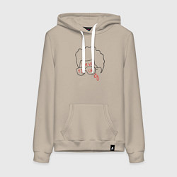 Толстовка-худи хлопковая женская Save Your Tears - The Weeknd, цвет: миндальный