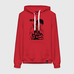 Толстовка-худи хлопковая женская Ророноа Зоро One Piece, цвет: красный