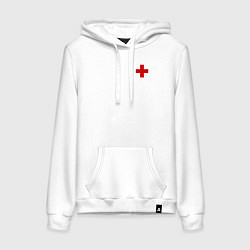 Толстовка-худи хлопковая женская Hospital BIG, цвет: белый