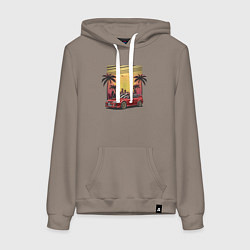 Толстовка-худи хлопковая женская Mitsubishi lancer VI, цвет: утренний латте