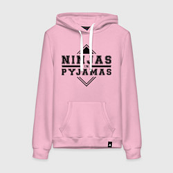 Толстовка-худи хлопковая женская Ninjas In Pyjamas, цвет: светло-розовый